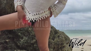 Horny Pinay Wife Masturbates Outdoor and Played with her Dildo on Boracay Island, Pinay Viral 2021
