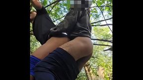 I offered my little ass to the 24 cm black guy to eat in the woods.