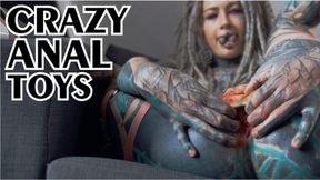 ”big SQUIRT from Tattoo girl in High heels - hard ANAL strech - ATM, big dildos, GAPE, prolapse play”