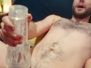 Fucking a Toy With a Friend / Sharing Fleshlight Filled with Cum / Two Guys Fuking one Fleshlight