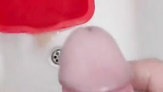 Golden Rain. Boy pissed dude pee and jerking off