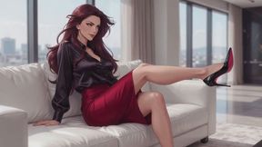 Foot Worship Stories #10B: Brunette Goddess Demands Louboutin Cleaning Duty (Animated)