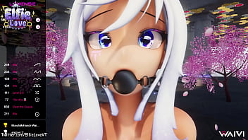 Hentai Vtuber Elfie Love gets double penetration w/ ahegao &amp_ ballgag &amp_ squirts VR (3D / VRCHAT / MMD)