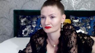 Huge tits Romanian amateur MILF poses on webcam