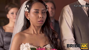 Bride gets fucked on her wedding day in wild group orgy