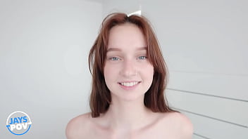 Redhead Melanie Marie gives deepthroat & rides big cock