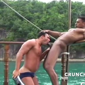 Two Sexy Latino Boys Fucking Bareback in the Public Beach for Fun Exhib