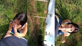 venuslatina2 - gran mamada al aire libre.. cum facial.