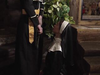 A Perverted Priest Desires to Bang a Nun, Drilled a Gal and Finished in Her