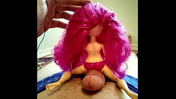 Fashion Doll Fetish: Hairjob and Cumshot with Stella Monroe Doll