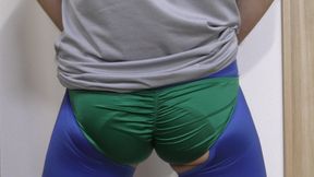 Blue Leggings &amp; Green Satin Panties