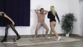 Mistresses Nikki and Amy Punish the Slave