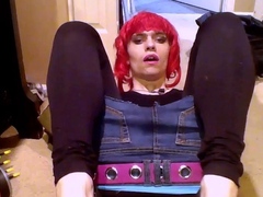 Emo Crossdresser Plays with Sex Toy on Webcam