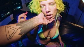 Brazilian slutty pawg with fake tits moans during rough blowjob