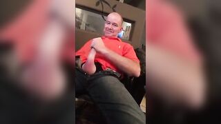 Watch this straight guy's hairy ass get teased and jerked while he watches porn
