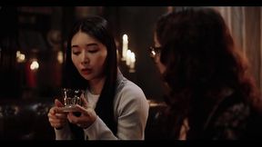 Japanese Vampire Babe dominated by nerdy Leana