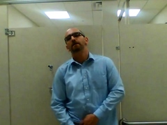 Jerking in a public restroom