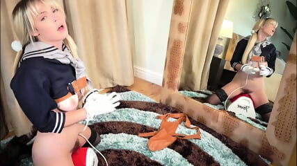 cosplay cutie lilly bell rides the sybian.