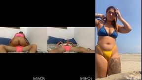 ruiva da o cuzinho pra desconhecido sem camisinha e logo depois vai na praia de fio dental fazer vadiagem