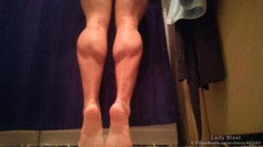 Post Contest Closeup Muscular Calves Veins Repping