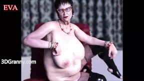 Hairy granny fucked and watched by 3D animated stud