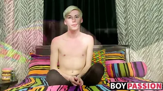 Twink Jax Marnell toys his ass and jerks his big cock solo