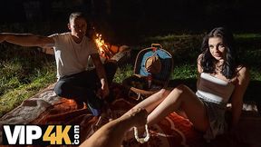 HUNT4K  Sexy skinny brunette doesn’t care about her BF and is giving a sloppy blowjob to a stranger
