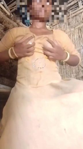 Desi Bhabhi put bamboo in her pussy and water came out of her pussy