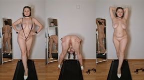 Treadmill Titty Drop &amp; Asshole Wink - Full Body Bounce in Heels