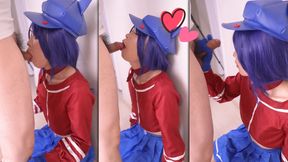 Handjob Blowjob with MiSide Cappie Cosplayer, Asian Hentai Shemale Femboy Trans Cosplay 13