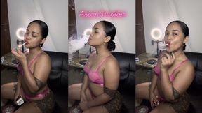Chain smoking 2 Marlboro red