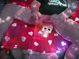 Covering Plastic Skull with my stretched Scotum Flesh + Clothed up as Large Titted Silicone Wench Crossdresser Music Compilation - Stretched Hairy pouch