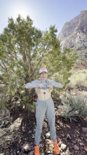 Hiker girl TEASES and PISSES on the trail