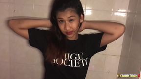 Johntronx - Sexy Blowjob and a Quickie with a Hot Asian Girl in the Bathroom