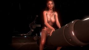 ridings a cannon on a tank