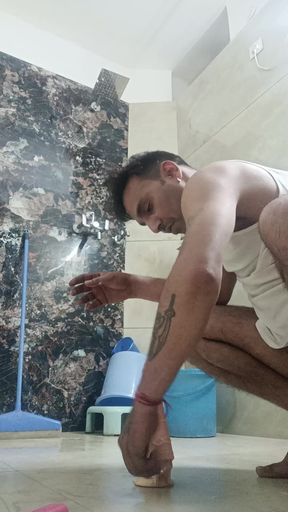 Indian Desi Man Enjoy Masterbation Show with Neighbour Stepfather and Dildo Vibrator