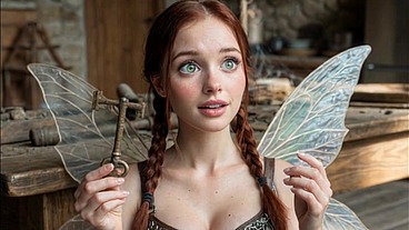 Young Fairy gets horny seeing this guy's hard cock - AI Generated Content