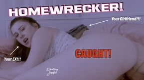 CAUGHT Home Wrecking! Your Hairy Ex-GF With A Breeding Kink Fucks You In Bed With Your Girlfriend!