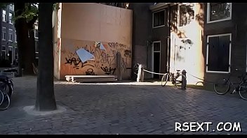 Sexy hooker with a sexy wazoo rides a hard pole with passion