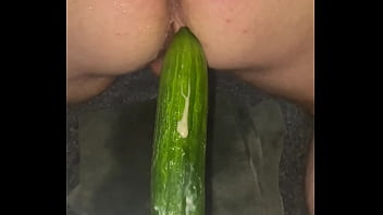 Using cucumber to stretch my fat ass