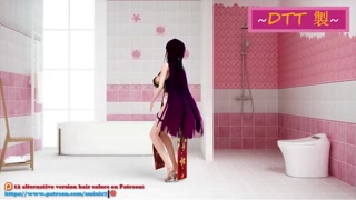 HONKAI IMPACT MEI RAIDEN HENTAI DANCE MMD UNDRESS 3D BIG BOOBS CHINESE DRESS SOFT BLACK HAIR COLOR E