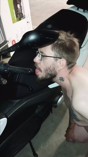 I lick a scooter in public
