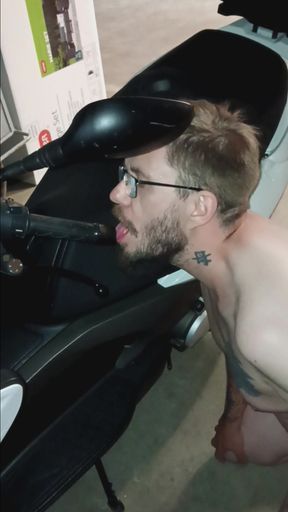 I lick a scooter in public