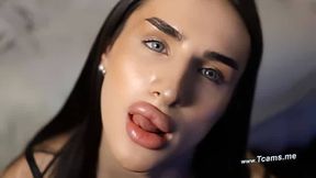 Goddess Latina Trap Loves Sucking Her Dildo Toy