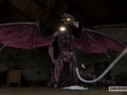 RIDLEY THE SPACE RAPTOR TRIES TO DRINK HIS OWN THICK SPUNK [DRAGON]