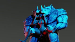 Two members of a furry monster in one pussy | wild life