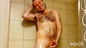 Me Taking A Shower And Stroking My Big Cock