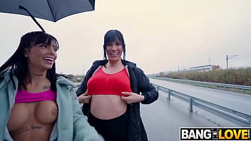 Yenifer and Athenea Ride Emilio&rsquo_s Huge Cock in Outdoor Threesome!