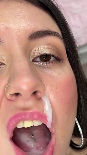 The Best Compilation of Cumshots on Face and Mouth. Swallowing Cum. with Katty West