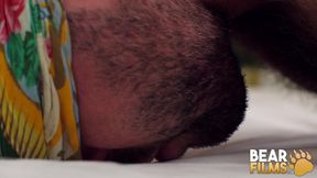 BEARFILMS Blindfolded Gay Bear Avi Strider Masturbates Solo